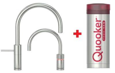 Quooker Nordic Round Twintaps RVS PRO3 Warm, koud, kokend water 3NRRVSTT