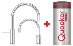 Quooker Nordic Round Twintaps Chroom COMBI Warm, koud, kokend water 22NRCHRTT