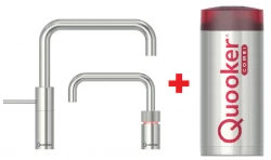 Quooker Nordic Square Twintaps RVS COMBI+ Warm, koud, kokend water 22+NSRVSTT