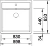 Blanco spoelbak Panor 60 opbouw 2-gaten kristalwit 514501