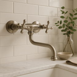 PB Nostalgische keukenkraan Classic C muurkraan RVS 10.2722