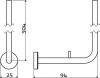 Clou Slim reserverolhouder t.b.v. 3 stuks rvs geborsteld TechnicalDrawing-Basic