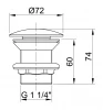 Rubio Inox wastafelplug 1 1/4" niet afsluitbaar RVS 1208755842