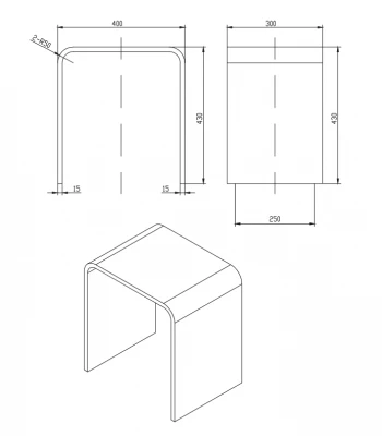 Solid S  badkamerkrukje Solid surface 40 x 30 x 43 cm wit mat 1208832552