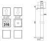 Zazzeri Z316 douchearm RVS 300 mm 3300T620A00ASAS