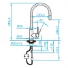 Caressi Stainless steel eenhendel keukenmengkraan RVS volledig roestvrij staal CA114I U ECO 1208920630