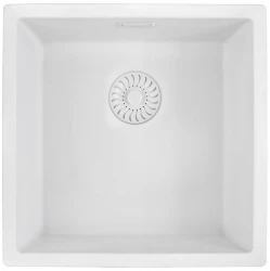 Caressi White Line wit Quartz spoelbak 40cm vlakinbouw CAGRPP40WH-FL 1208921336