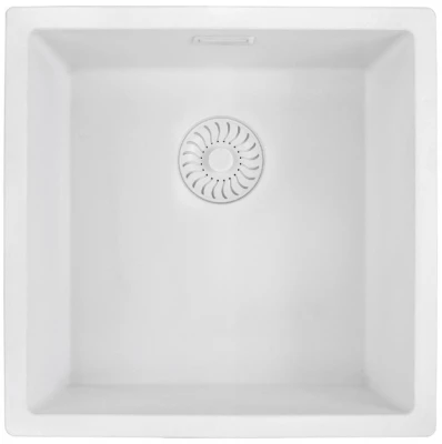 Caressi White Line wit Quartz spoelbak 40cm vlakinbouw CAGRPP40WH-FL 1208921336