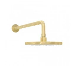 Waterevolution Flow hoofddouche 200mm met muuraansluiting Light Gold T1641WGE