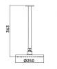 Waterevolution Flow hoofddouche 250mm met plafondaansluiting Geborsteld Koper T1642CPE