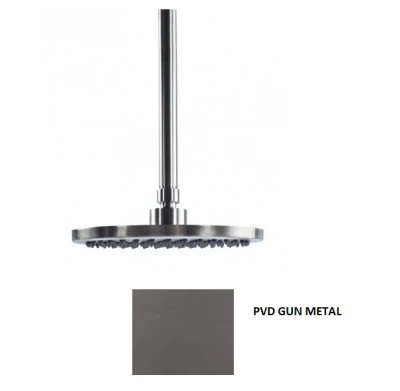 Waterevolution Flow hoofddouche 200mm met plafondaansluiting Gun Metal T1642GME