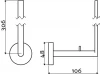 Clou Flat reserverolhouder voor 3 stuks mat wit technische tekening