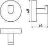 Clou Flat set à 2 kledinghaken mat wit technische tekening