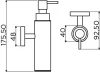 Clou Sjokker zeepdispenser 100cc wandmodel mat wit technische tekening