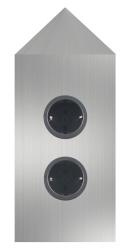 Indux Corner Еnergiezuil met 2 stopcontacten Randaarde Hoek RVS 1208953220