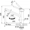 Franke Taros Neo massief rvs lage Keukenkraan met draaibare uitloop inox 1208954304