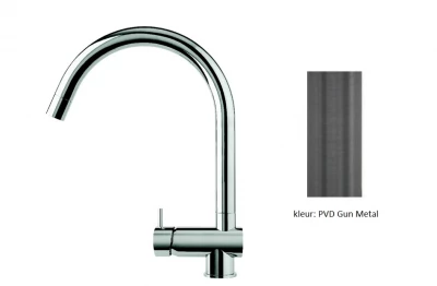 Waterevolution Flow keukenmengkraan PVD Gun metal met uittrekbare uitloop T155GME