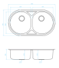 Aquadesign Fano dubbele RVS ronde Spoelbak opbouw RVS 1208955525