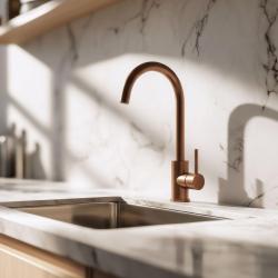 Quadri York keukenmengkraan PVD geborsteld koper met draaibare uitloop 1208955906