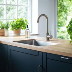 Quadri Coventry keukenmengkraan mat chroom met draaibare uitloop 1208956032