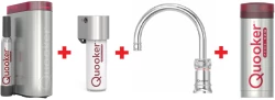 Quooker Classic Nordic Round Chroom PRO3 & CUBE Kokend, gefilterd, koud, bruisend water 3CNRCHR+CUBE