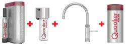 Quooker Classic Fusion Round RVS COMBI & CUBE Warm, koud, kokend, gefilterd, koud, bruisend water 22CFRRVS+CUBE