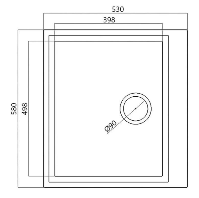 Witte opbouw spoelbak 58x53cm met kraangatbank met rvs plug 1208956763