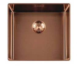 Lorreine 40SL1016-COPPER Slim spoelbak 40x40cm vlakinbouw geborsteld Koper