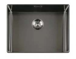 Lorreine 50SL1016-GUNMETAL Slim spoelbak 50x40cm vlakinbouw Gun Metal