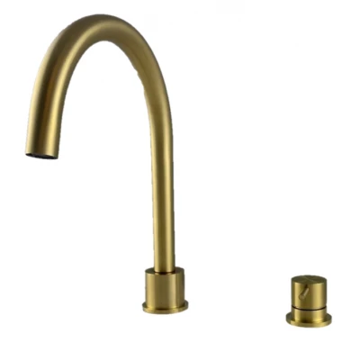 Waterevolution Flow 2-gats keukenmengkraan geborsteld goud PVD T151WGE