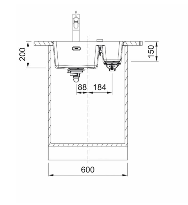 Franke Maris MRG 260-34-15 Fragranite Stone grey spoelbak Bak Links vlakinbouw