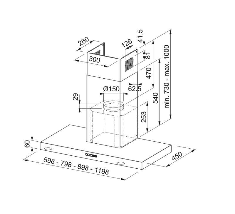 Franke Mythos Tale wandmodel RVS afzuigkap 60cm 325.0597.293