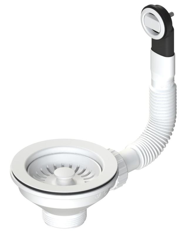 Granitemy korfplugset mat wit, afvoerset spoelbak incl. overloop rond en rechthoek 1208967257