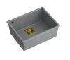 Quadri Luton grijs graniet onderbouw spoelbak met goud plug 55x42 1208967275