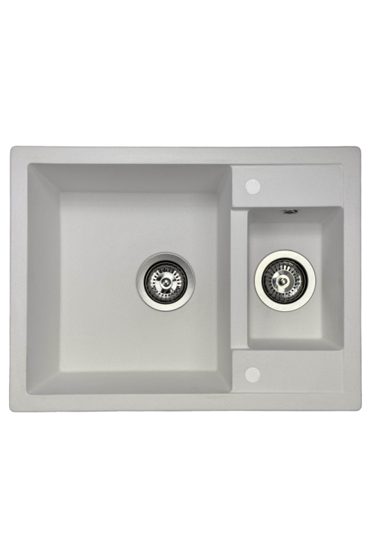 GraniteMy Smart extra ondiepe 1,5 granieten opbouw witte spoelbak 58x44cm 1208967418