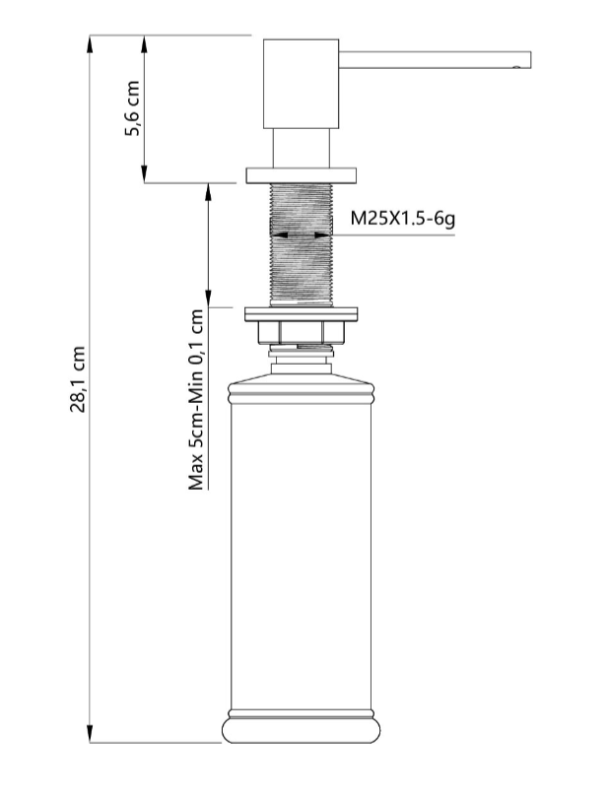 Quadri Luxor Inbouw Zeepdispenser koper van boven navulbaar 1208967510