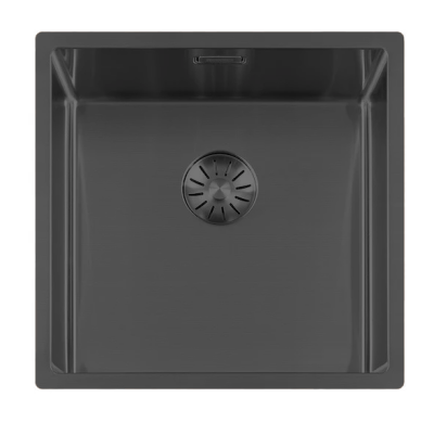 Pure.Sink Prestige spoelbak 40 Gun Metal universeel PPG4040-61