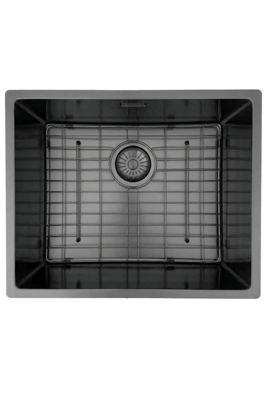Pure.Sink Prestige spoelbak 50x40 cm PVD Gun Metal 10mm radius onderbouw,vlakbouw,opbouw PPG5040-61