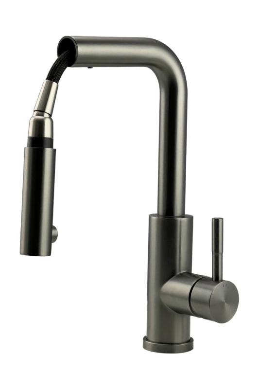 Pure.Sink Elite Steel Spark-S keukenkraan PVD Gun metal met uittrekbare uitloop PS8041-61