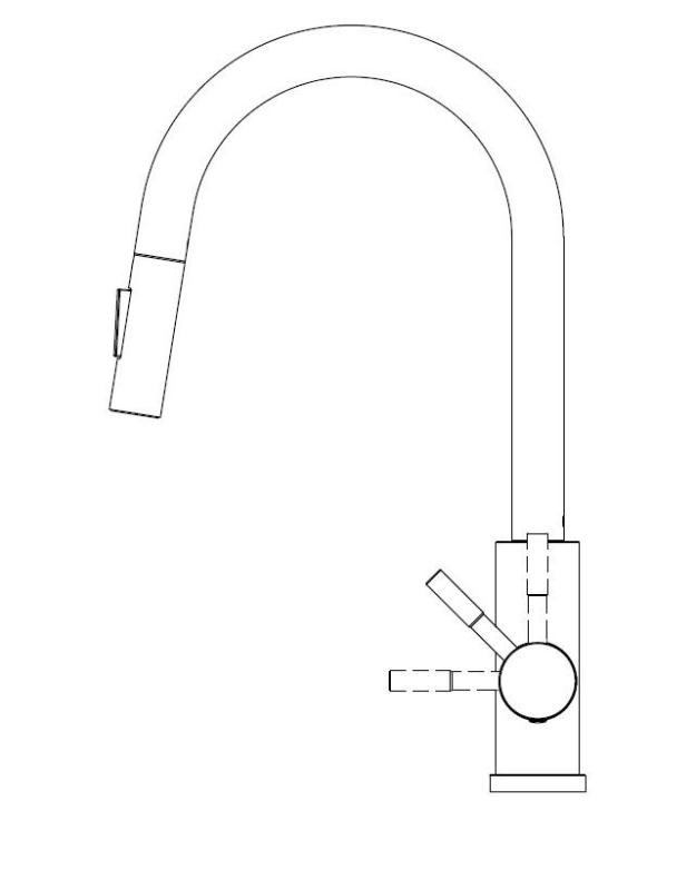 Pure.Sink Elite Steel Stream-S keukenkraan RVS met uittrekbare uitloop PS8045-02