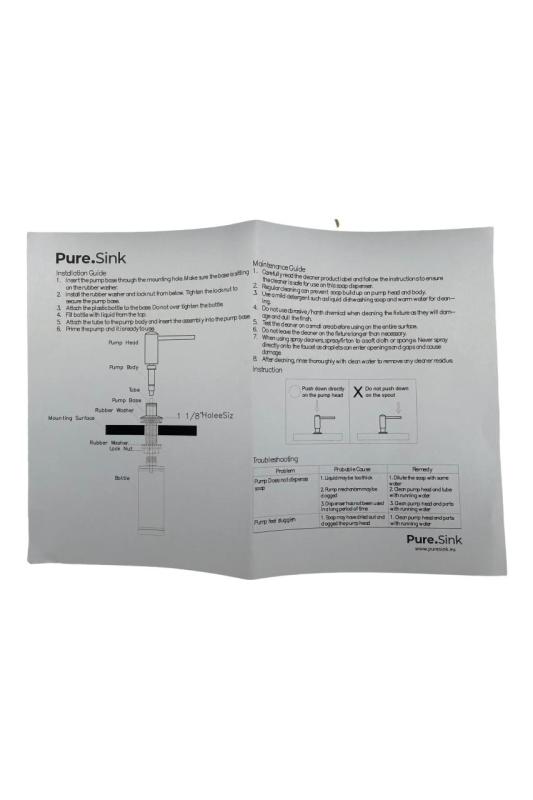 Pure.Sink Elite Steel Shine  inbouw Zeepdispenser RVS van boven navulbaar PS9010-02