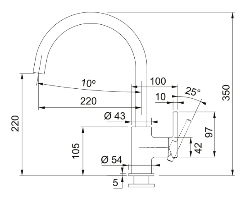 Franke Lina XL Keukenmengkraan Polar White Wit met Draaibare Uitloop 115.0626.024