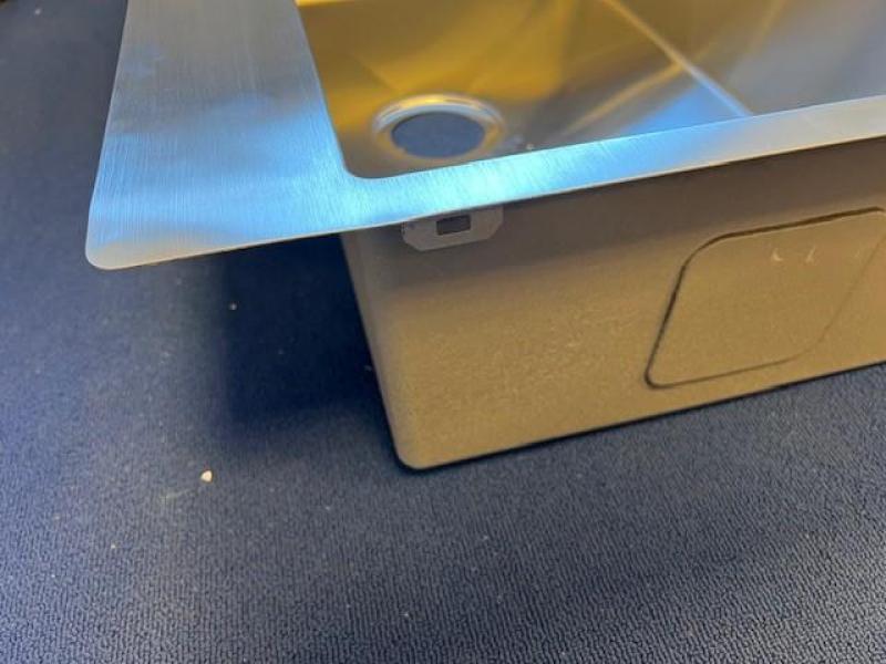 OUTLET Schade Ausmann Oder Blue grote rvs spoelbak 79x50cm vlakbouw en opbouw met kraangatbank 	1208969649