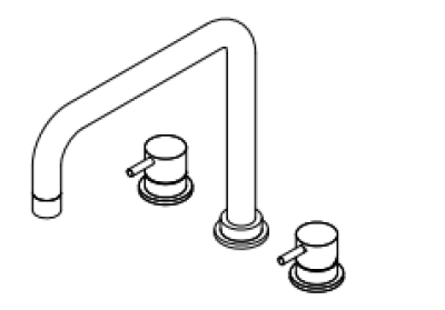 Waterevolution Flow 3-gats haakse keukenmengkraan chroom T152H01