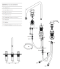 Waterevolution Flow 3-gats haakse keukenmengkraan gun metal T152HGME