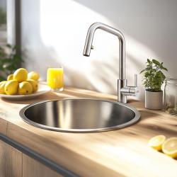 Banka R18380 RVS Ronde Spoelbak 45 cm Opbouw 1208970055