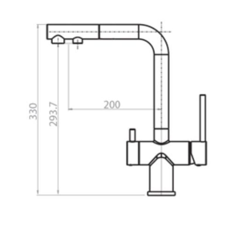 Ausmann Ellington 3-Weg Keukenmengkraan met Uittrekbare Uitloop en Gefilterd Water – Zwart - 1208970497