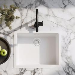 Witte Spoelbak 50x40 cm Onderbouw, Opbouw en Vlakinbouw met Witte Plug 1208970531