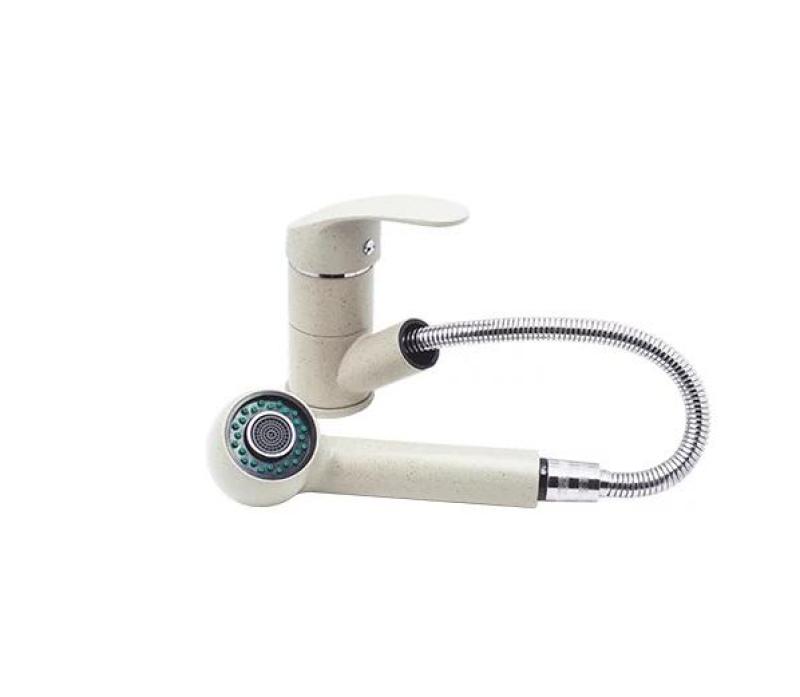 Graniteland Rhea Keukenmengkraan  Beige zand met Uittrekbare Uitloop en Dubbel-Functie Handdouche 1208970713