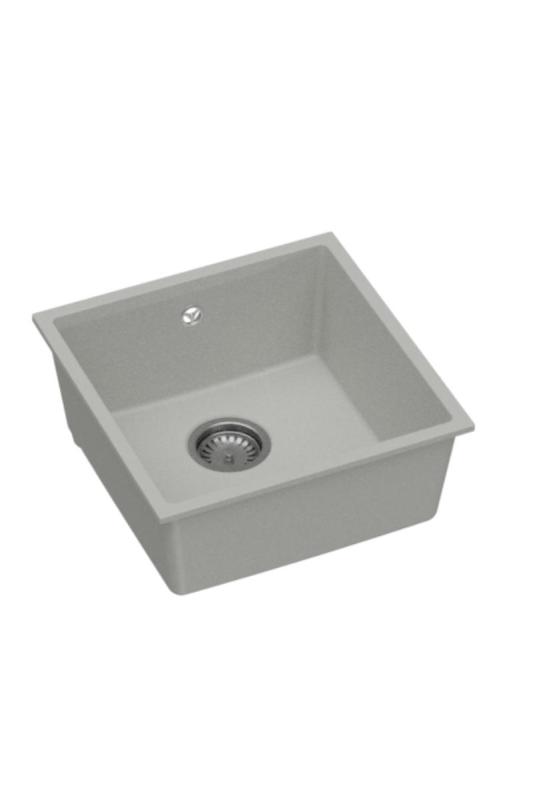 GraniteMy Universal Granieten Grijs Spoelbak 40x40 cm Opbouw, Onderbouw en Vlakinbouw met RVS Plug 1208970743